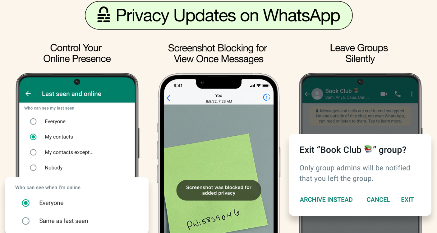 WhatsApp Privacy features update - techbuzzireland