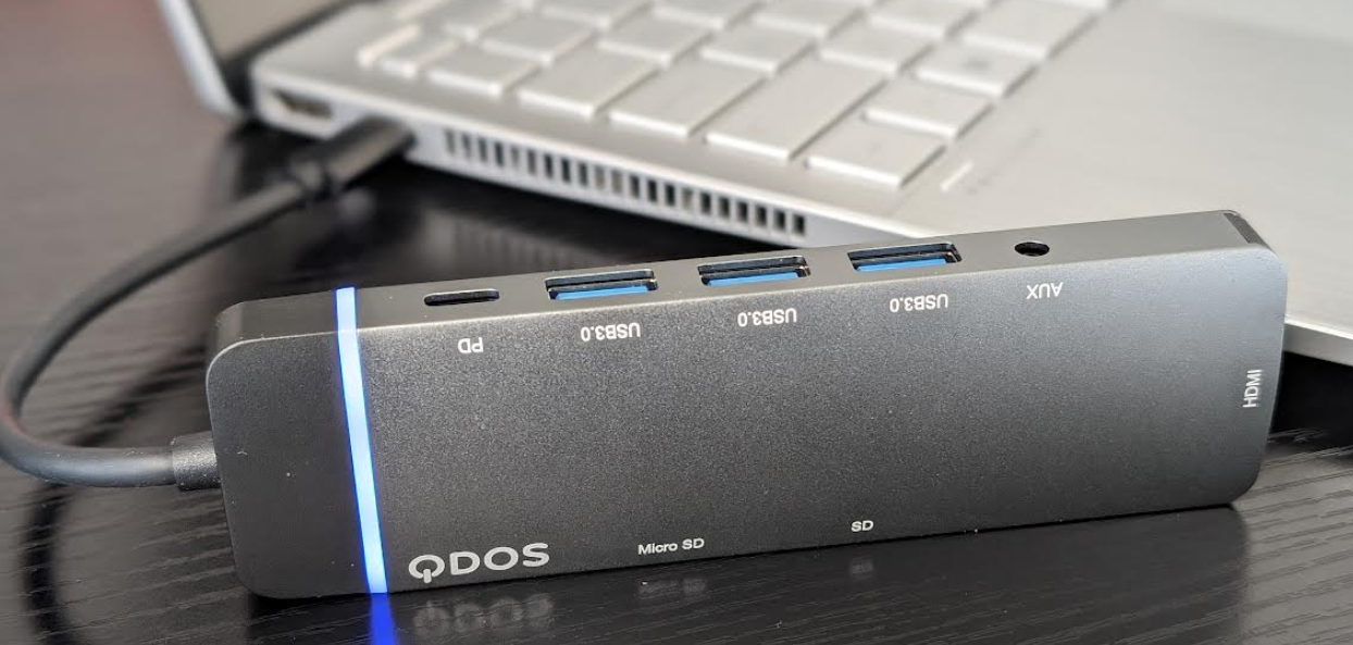 QDOS PowerLink COMBI 8-in-1 USB-C Hub - techbuzzireland