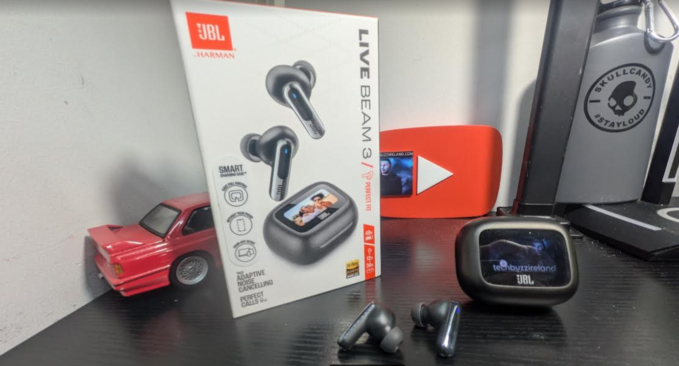 JBL Live Beam 3 First look. Control your music from your earbuds case. - techbuzzireland