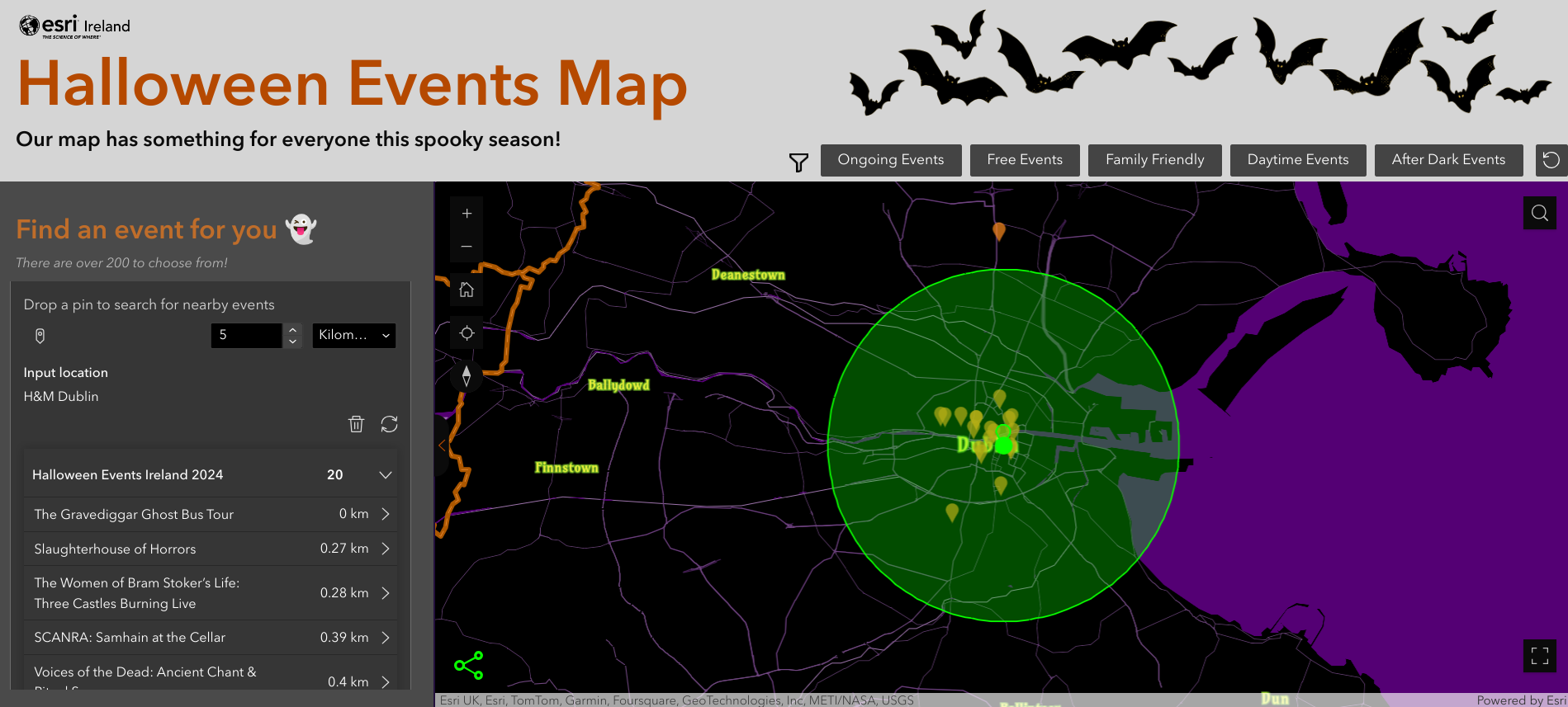Esri maps over 200 spooktacular events around Ireland this Halloween - techbuzzireland