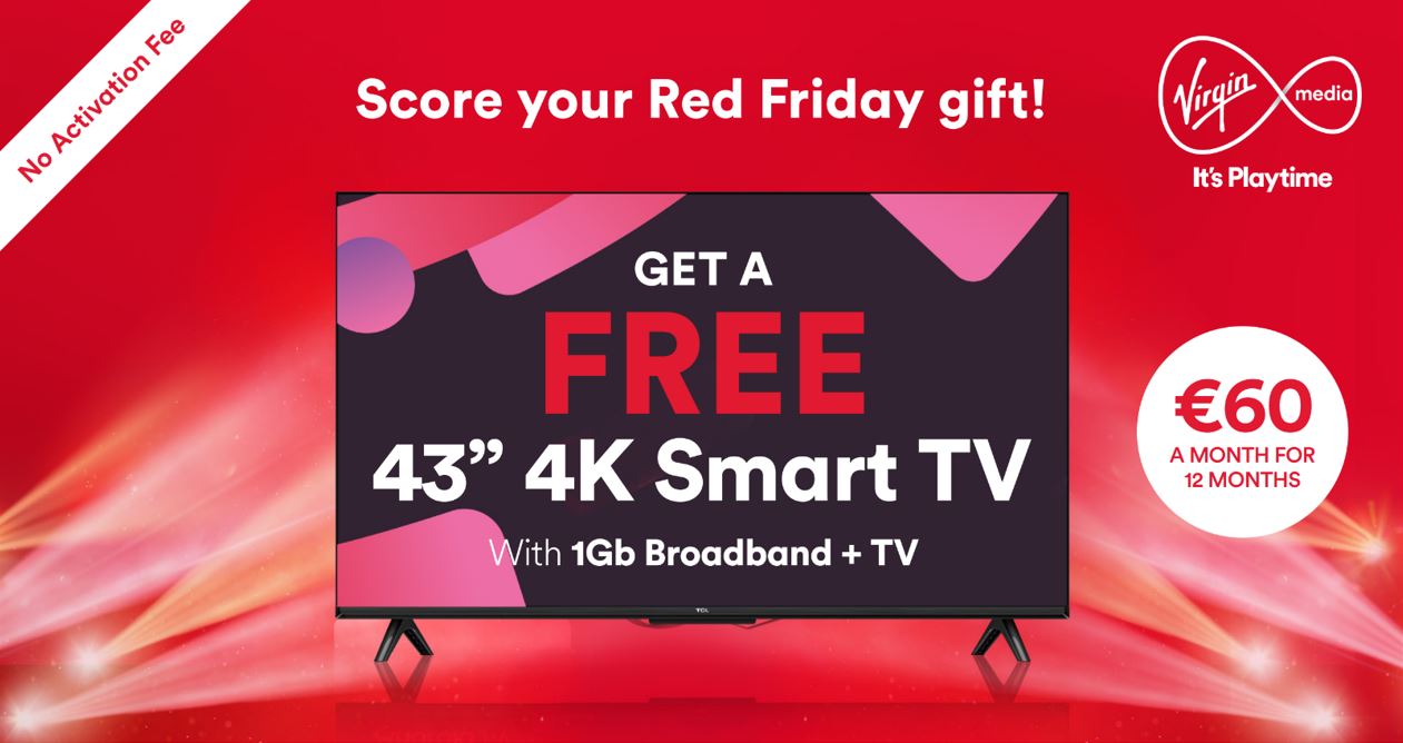Virgin Media Turns Black Friday ‘Red’ with Unbeatable Deals Across Broadband, TV & Mobile - techbuzzireland