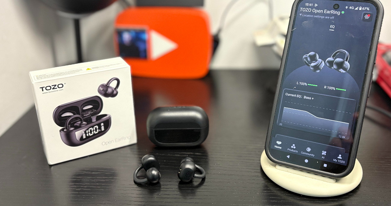 TOZO Open EarRing Wireless Open Ear Headphones - techbuzzireland