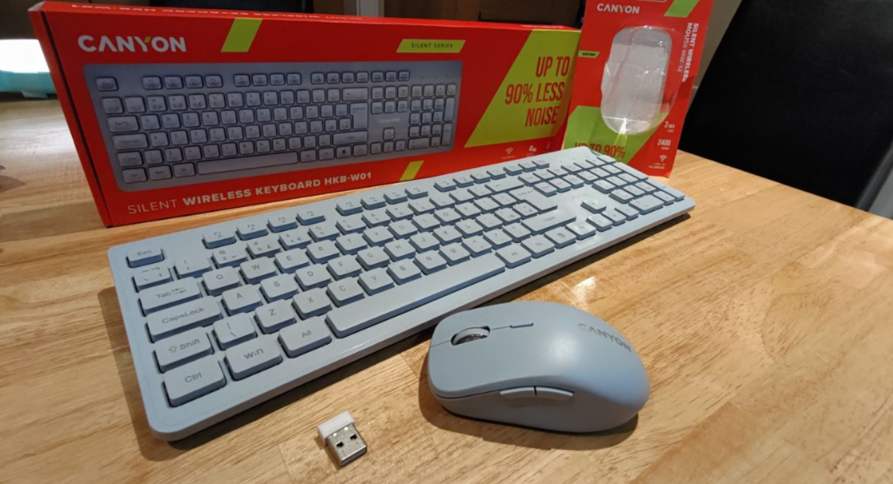 Canyon Silent Wireless Keyboard HKB‑W01 & Silent Wireless Mouse MW‑12 Review - techbuzzireland