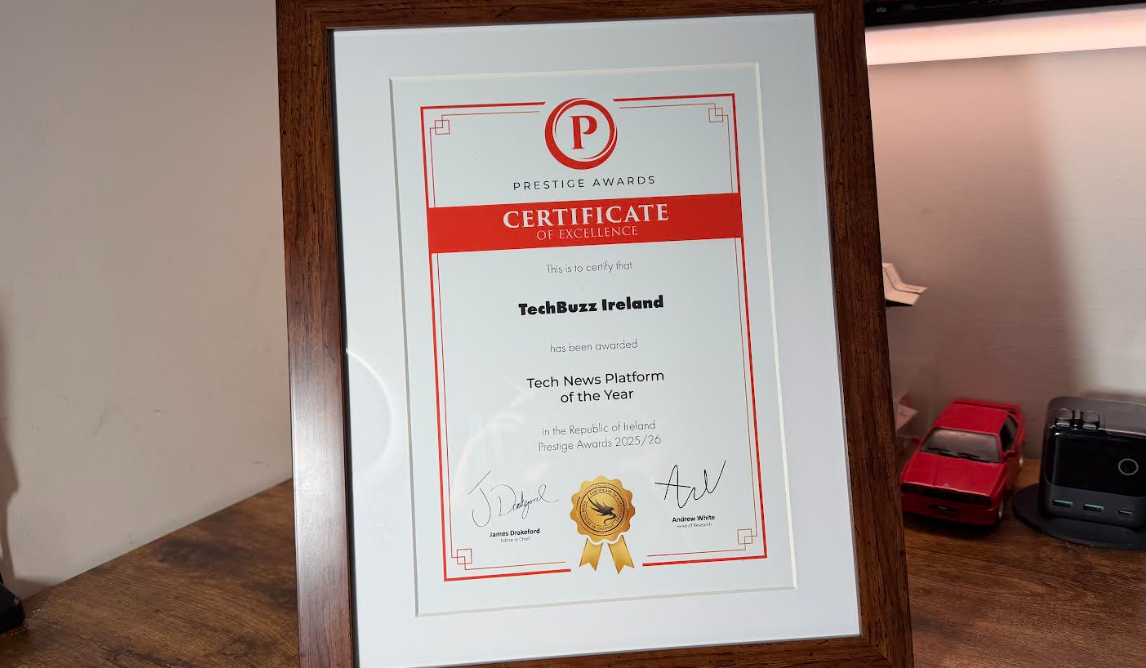 Prestige Awards Best Tech Platform Ireland 25/26 winner - techbuzzireland.com