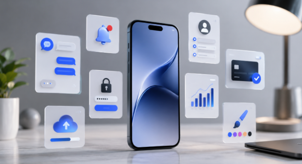 Mobile app feature cards
