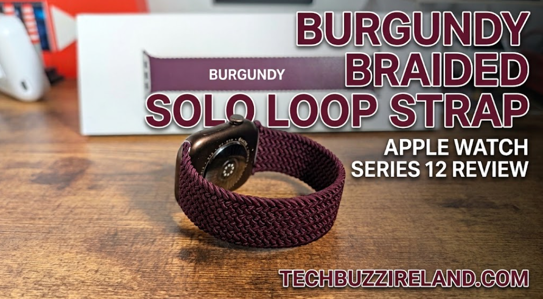 Braided Solo Loop Strap Burgundy Apple Watch Series 12 46mm review - techbuzzireland.com